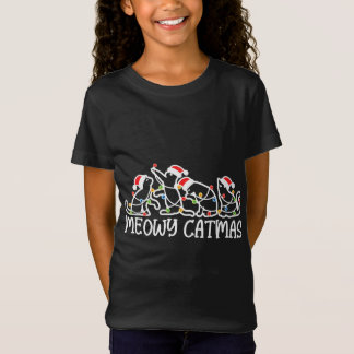 Meowy Catmas, Kat Liefhebber Kerstmis T-shirt