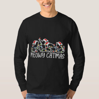 Meowy Catmas, Kat Liefhebber Kerstmis T-shirt