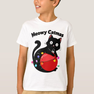 Meowy Catmas - Kat met Kerst ornament T-shirt