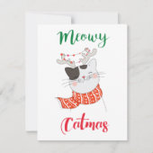 Meowy Catmas, Kat Vrolijk Kerstfeest Feestdagenkaart (Voorkant)
