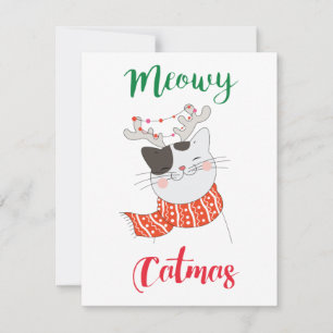 Meowy Catmas, Kat Vrolijk Kerstfeest Feestdagenkaart