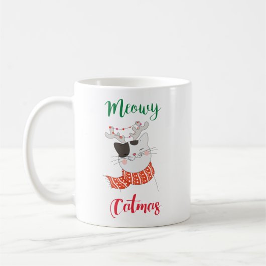 Meowy Catmas, Kat Vrolijk Kerstfeest Koffiemok (Links)