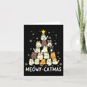 Meowy Catmas kerstboomkat kerstbomen Meisjes Boys Kaart