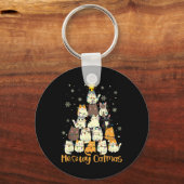 Meowy Catmas kerstboomkat kerstbomen Meisjes Boys  Sleutelhanger (Voorkant)