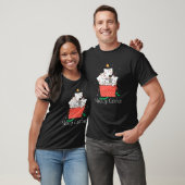 Meowy Catmas kerstkat Santa Hat licht sneeuw T-shirt (Unisex)