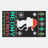 Meowy Catmas kerstkerstkerstkerstkerstkerstkerstke Rechthoekige Sticker (Voorkant)