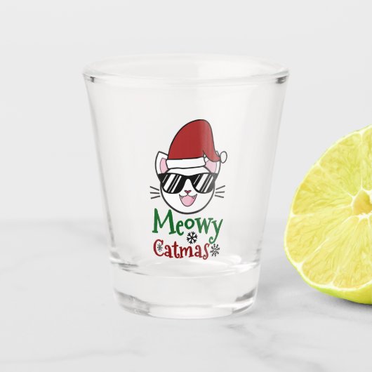 Meowy Catmas kerstkerstkerstkerstkerstkerstkerstke Shot Glas (Voorkant)
