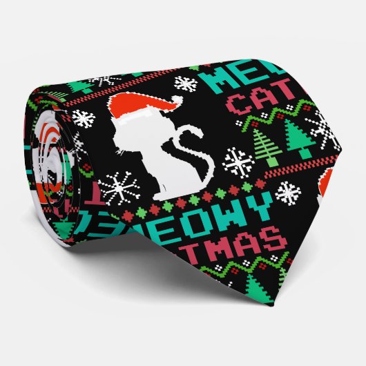 Meowy Catmas kerstkerstkerstkerstkerstkerstkerstke Stropdas (Opgerold)