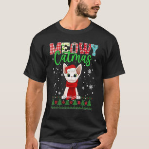Meowy Catmas Kerstmis Kat Santa Sjaal Lelijk T-shirt