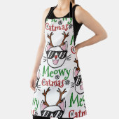 Meowy Catmas kerstmis Kitty Cat Red Nose Reindeer Schort (Insitu)