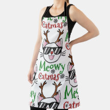 Meowy Catmas kerstmis Kitty Cat Red Nose Reindeer