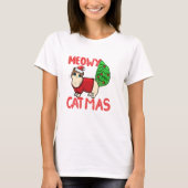 Meowy Catmas Kerstmis T-shirt (Voorkant)