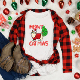 Meowy Catmas Kerstmis T-shirt