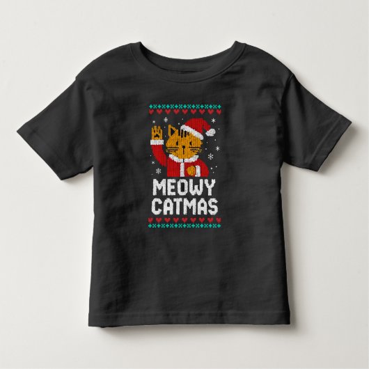 Meowy Catmas Kinder Shirts (Voorkant)