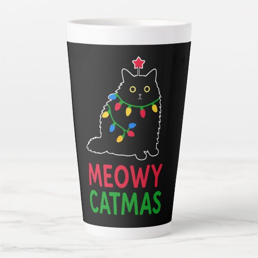 Meowy Catmas Latte Mok (Voorkant)