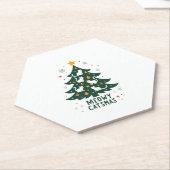 Meowy Catmas met kerstkerstbomen en kerstmis Funny Kartonnen Onderzetters (Schuin)