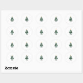 Meowy Catmas met kerstkerstbomen en kerstmis Funny Ronde Sticker (Vel)