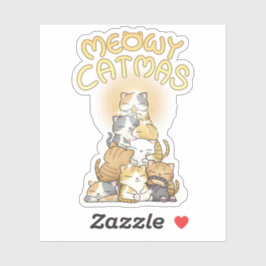 Meowy Catmas met kerstmis Sticker
