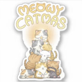 Meowy Catmas met kerstmis Sticker (Voorkant)
