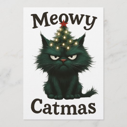 Meowy Catmas Moody cat Kaart (Voorkant)
