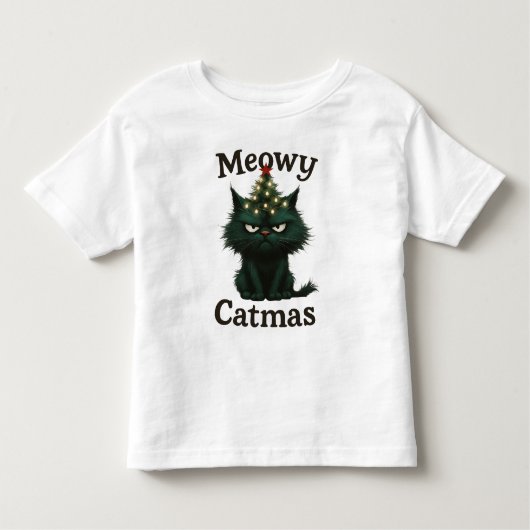 Meowy Catmas Moody cat Kinder Shirts (Voorkant)
