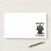 Meowy Catmas Moody cat Post-it® Notes (Op bureau)