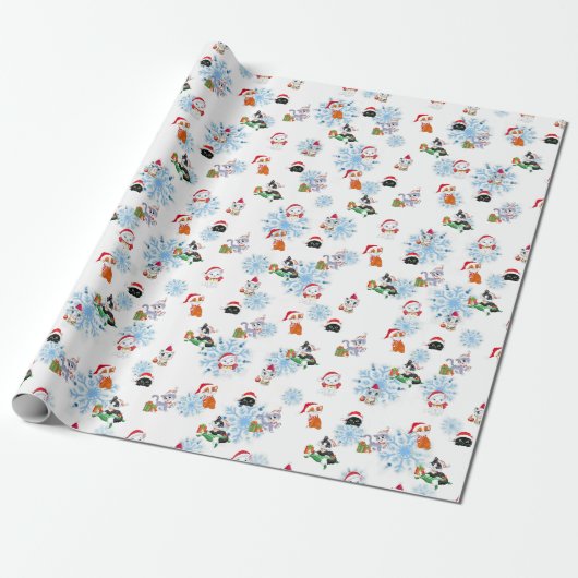 Meowy Catmas-oppakpapier Cadeaupapier (Uitgerold)