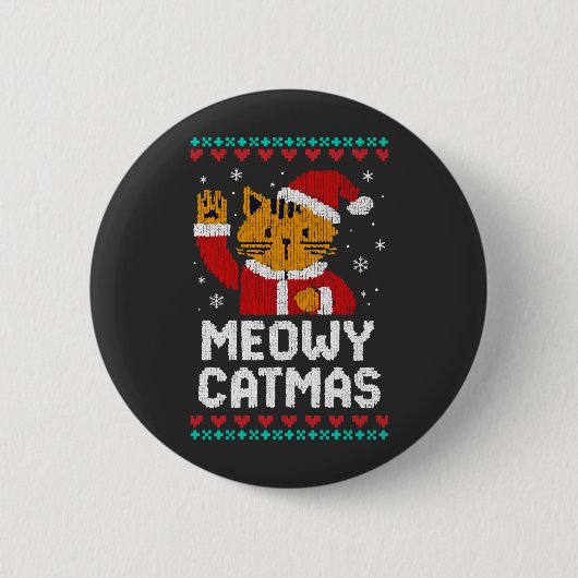 Meowy Catmas Ronde Button 5,7 Cm (Voorkant)