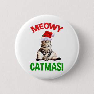 Meowy Catmas. Ronde Button 5,7 Cm