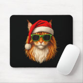 Meowy Catmas Santa Hat Maine Coon Cat Christmas Pa Muismat (Met muis)