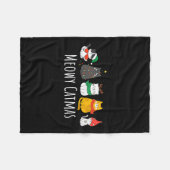 Meowy Catmas Schattige Cat Santa Hat Christmas Kit Fleece Deken (Voorkant (Horizontaal))