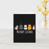 Meowy Catmas Schattige Cat Santa Hat Christmas Kit Kaart (Gele Bloem)