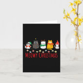 Meowy Catmas Schattige Kitten Cat Santa Hat Xmas H Kaart (Gele Bloem)