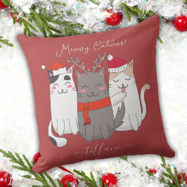 Meowy Catmas Schattigee Kerstkatten Custom Kussen