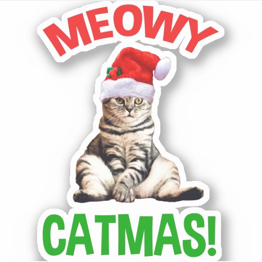 Meowy Catmas. Sticker (Voorkant)