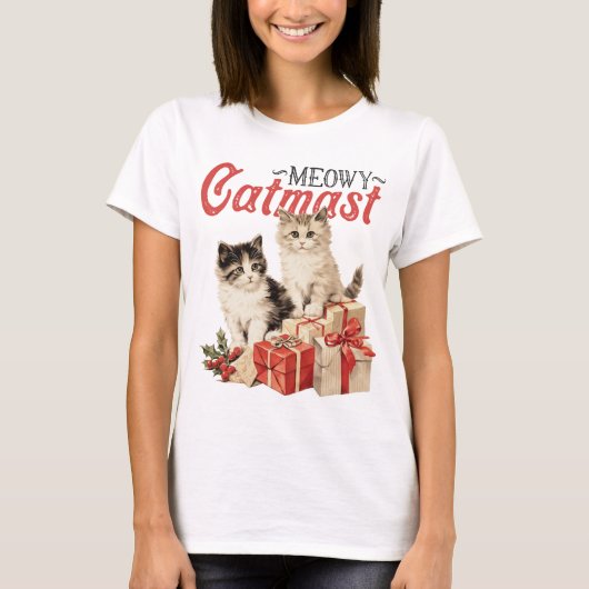 Meowy Catmas T-Shirt (Voorkant)