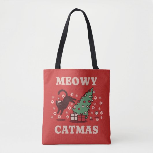 Meowy Catmas Tote Bag (Voorkant)
