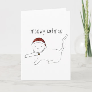 Meowy Catmas verticaal wenskaart Feestdagen Kaart
