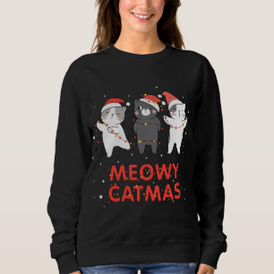 Meowy Catmas Xmas Novelty Cat Lover Kerstmis Trui