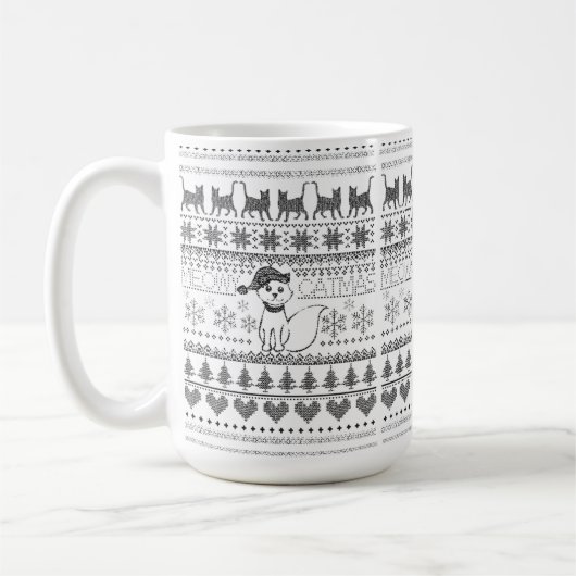 Meowy CatmasCat Ugly Sweater T-Shirt Coffee Mok (Links)