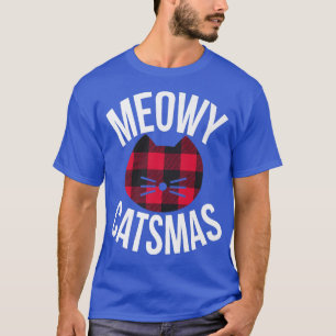 Meowy Catsmas Merry kerstbuffalo plaid rustic T-shirt