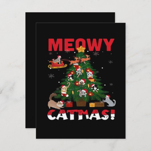 Meowy Chirstmas Informatiekaartje (Voorkant / Achterkant)