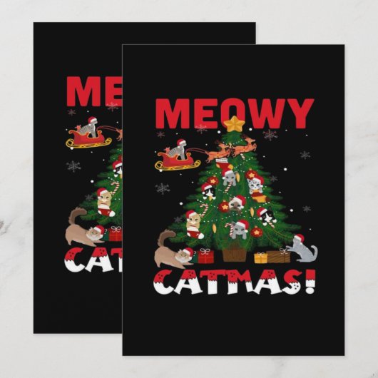 Meowy Chirstmas Save The Date (Voorkant / Achterkant)