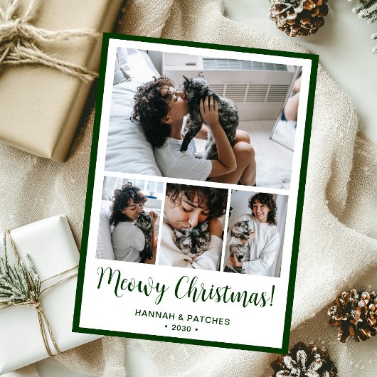 Meowy Christmas 4 Foto Feestdagenkaart