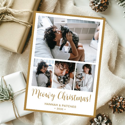Meowy Christmas 4 Foto Feestdagenkaart