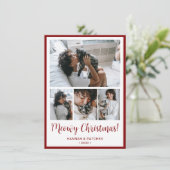 Meowy Christmas 4 Foto Feestdagenkaart (Staand voorkant)