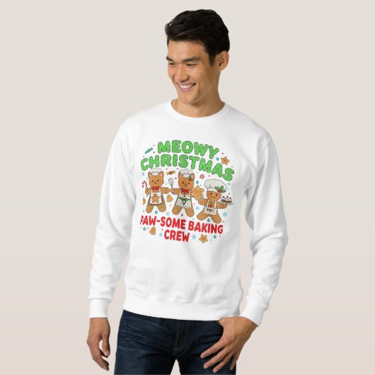 "Meowy Christmas Baking Crew Sweatshirt (Voorkant volledig)