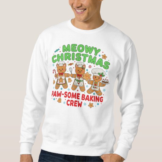 "Meowy Christmas Baking Crew Sweatshirt (Voorkant)
