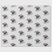 Meowy Christmas Black Cat Custom Wrapping Paper Cadeaupapier (Vlak)