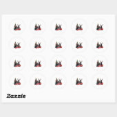 Meowy Christmas Black Cats Speel Kerstboom Lig Ronde Sticker (Vel)